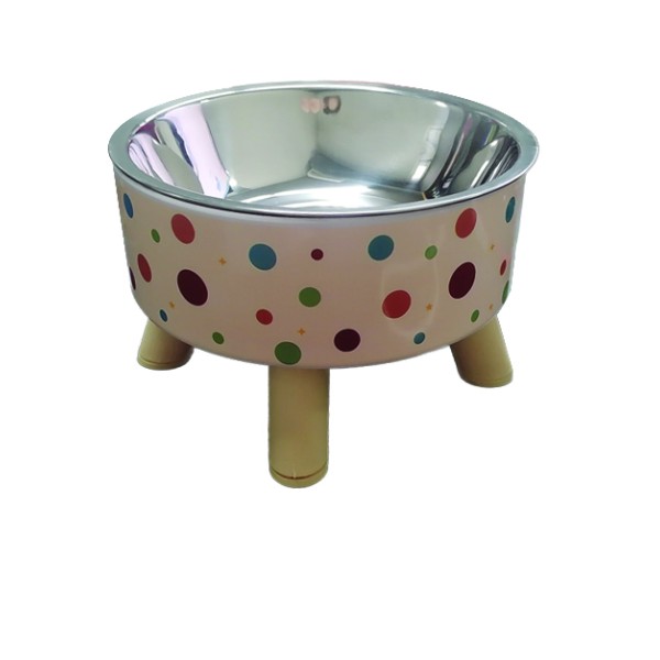 Μπόλ φαγητού σκύλου πλαστικό με ποδαράκια και μεταλλικό λεκανάκι[10501756]